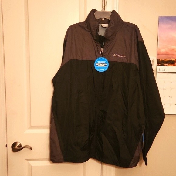 Columbia Men's "Glennaker Lake" Rain Jacket Gray & Black Size 2X Tall - Picture 1 of 9